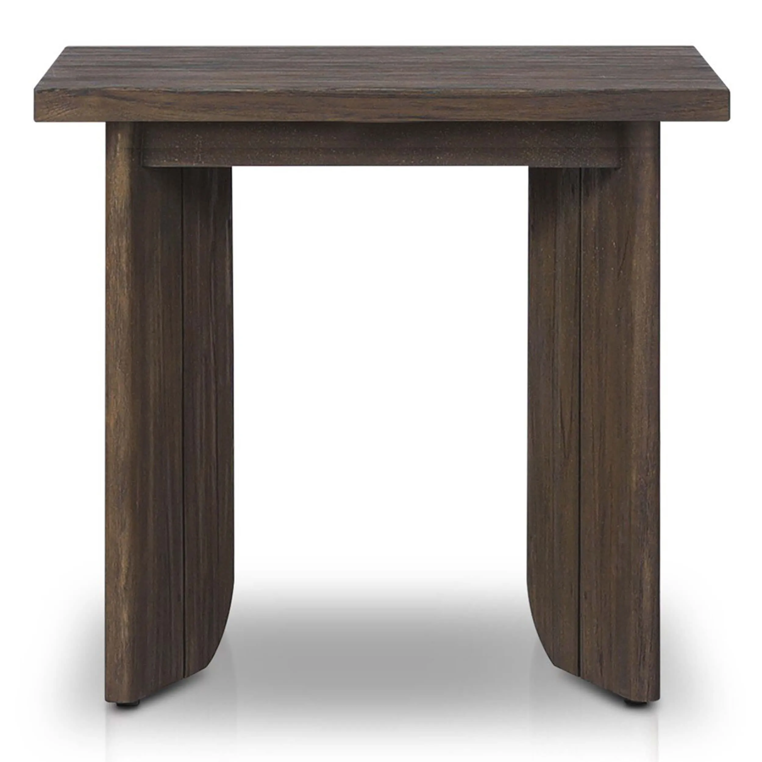 Joette Outdoor End Table, Stained Saddle Brown