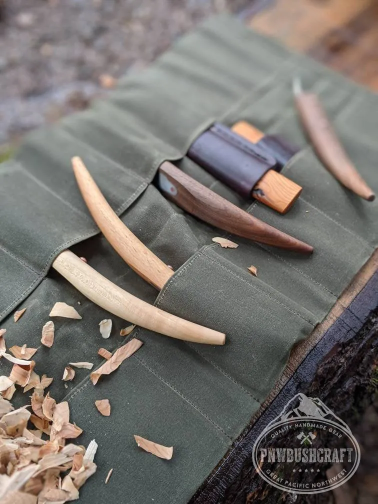 Kestrel Waxed Canvas Tool Roll Up by PNWBUSHCRAFT