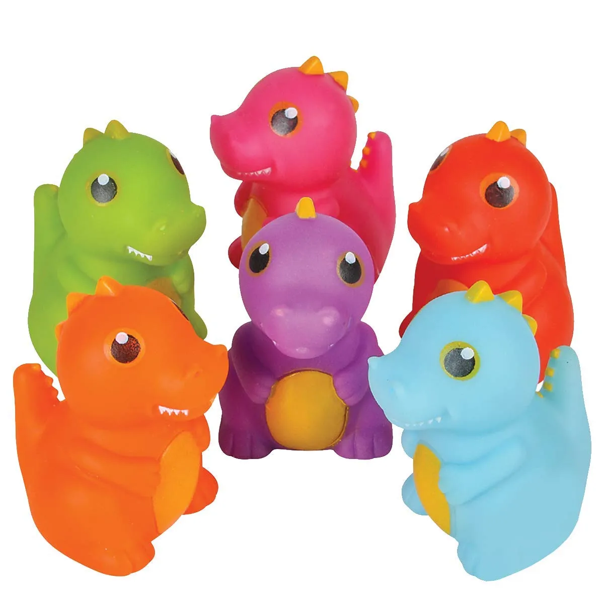 Kicko Dinosaur Squirt Toys - Pack of 12, 2 Inch Assorted Rubber Water Squirties - Perfect