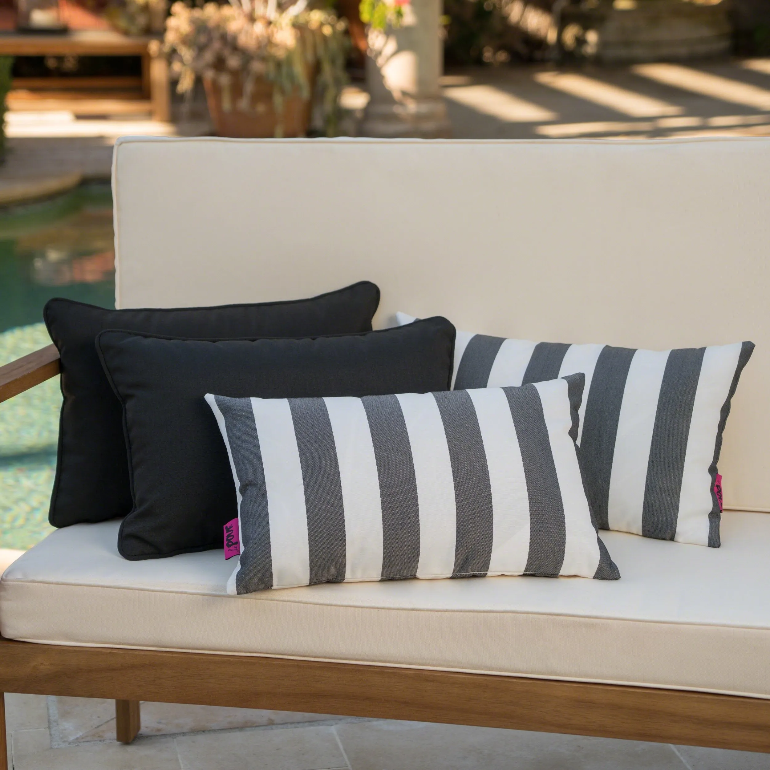 La Jolla Outdoor Water Resistant Rectangular Throw Pillows - Set of 4