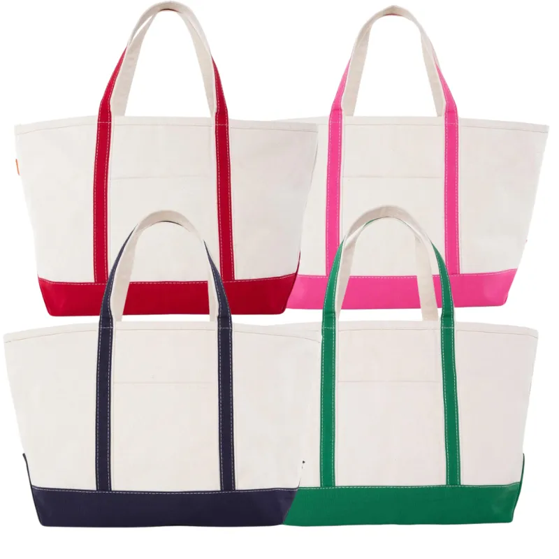 Large Monogram Classic Zip-Top Canvas Tote (5 color options)