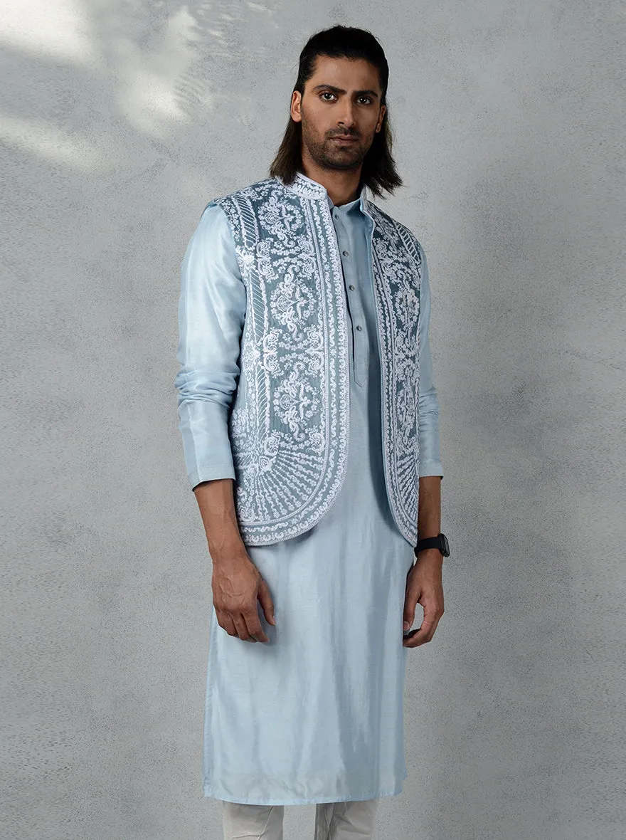 Light Blue Bandhgala Jacket | Siddhesh Chauhan