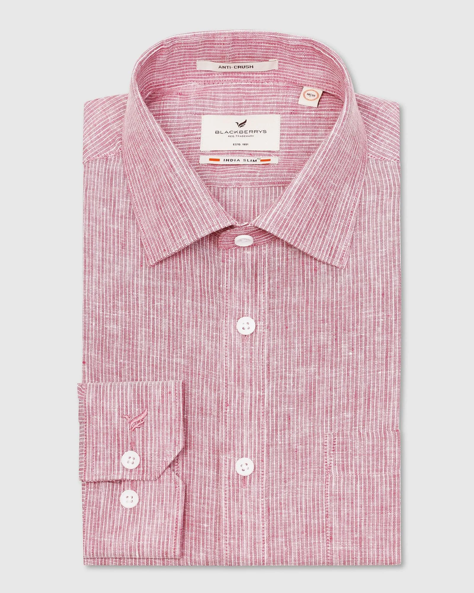 Linen Formal Pink Stripe Shirt - Andres