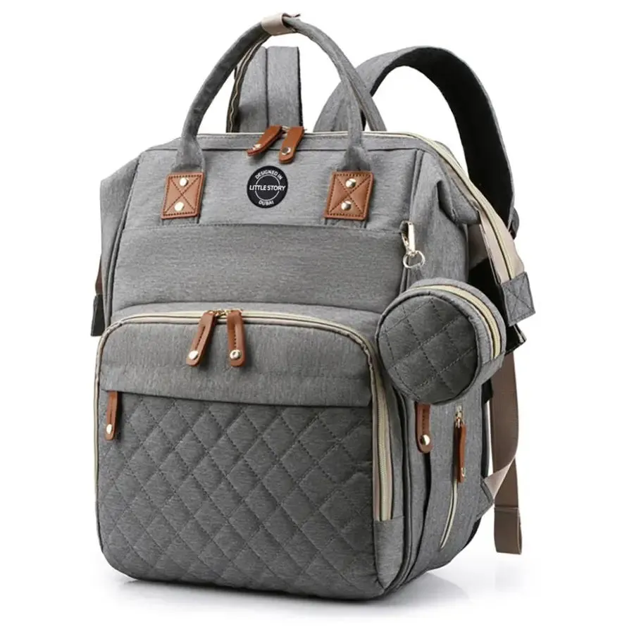 Little Story Diaper Bag with Pacifier Pouch (Grey)