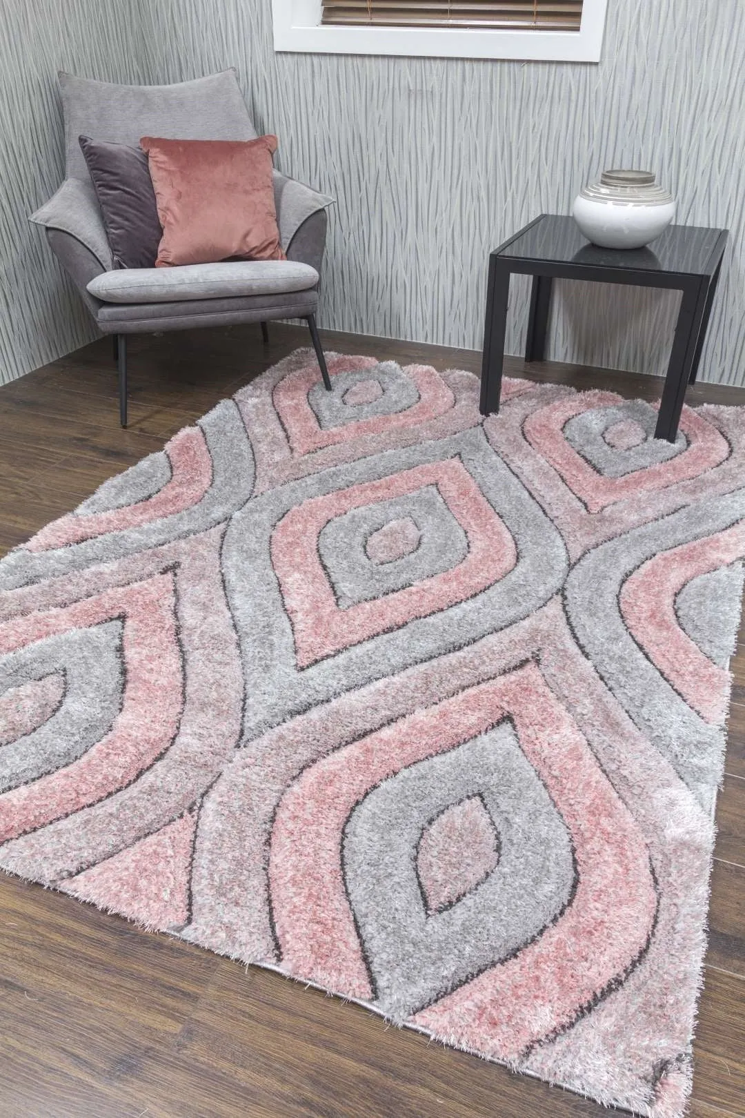 Luxus Teardrop Pink Rug Range by Floor Trends