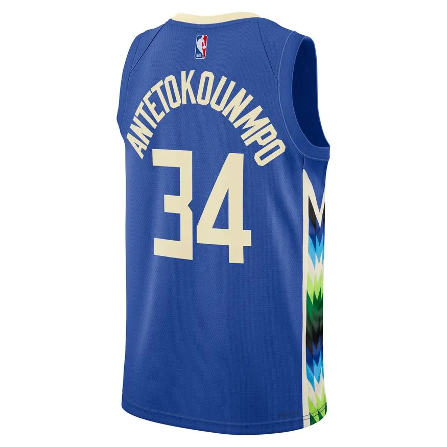 NBA Milwaukee Bucks Giannis Antetokounmpo Nike '22 City Edition Swingman Jersey