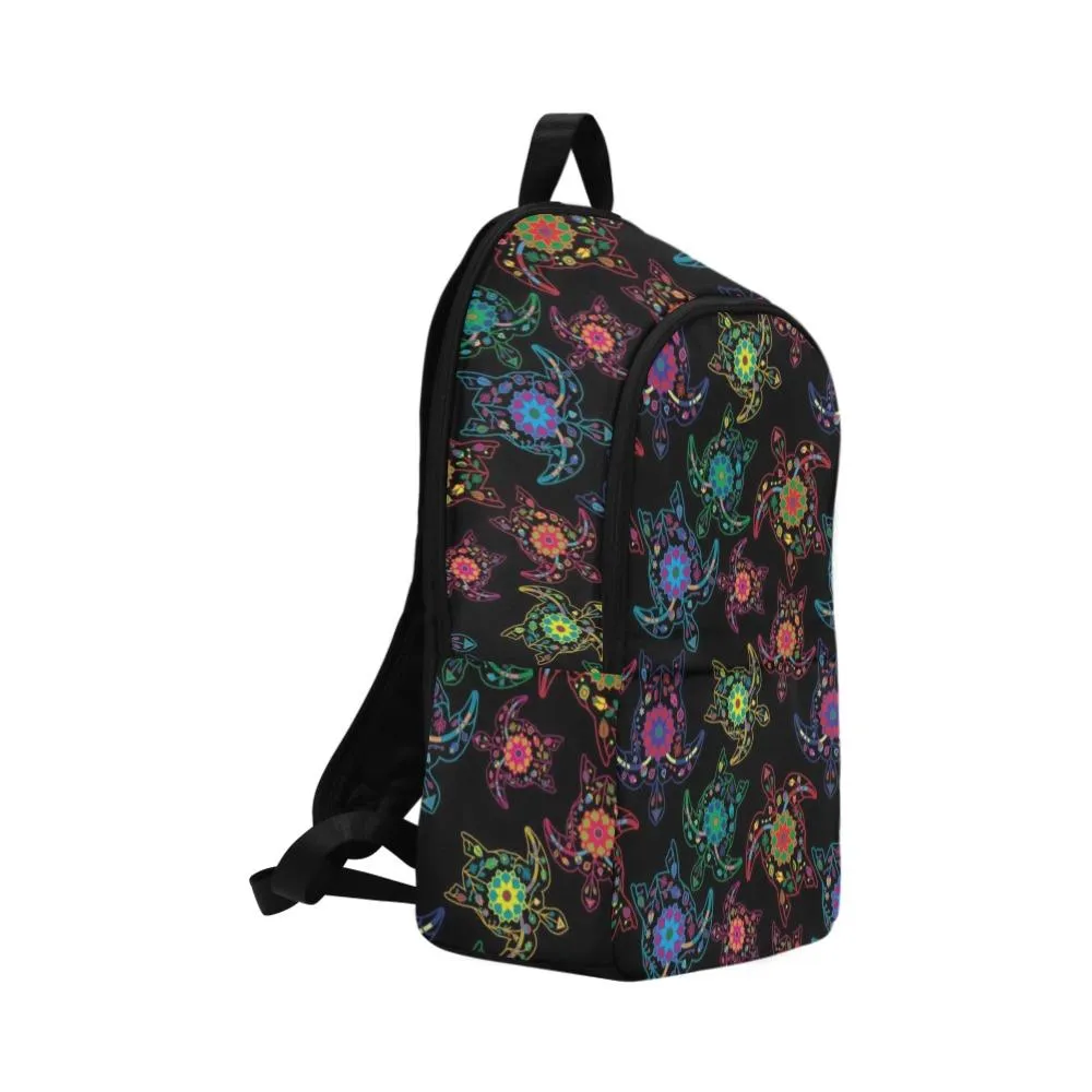 Neon Floral Turtles Backpack for Adult