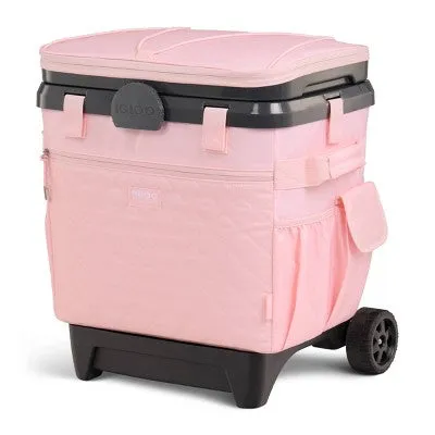 New - Igloo MaxCold Duo Cool Fusion 36 Rolling Cooler - Rose Quartz