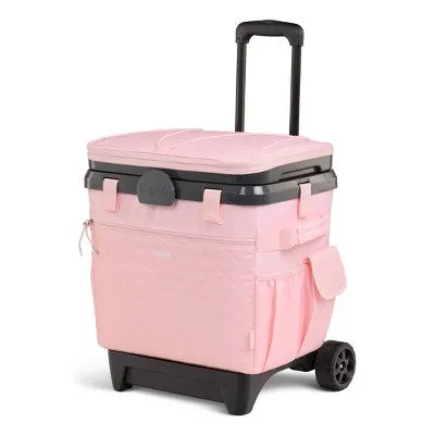 New - Igloo MaxCold Duo Cool Fusion 36 Rolling Cooler - Rose Quartz