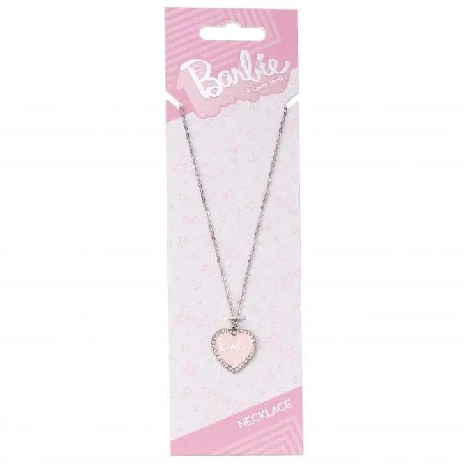 Pink Enamel Heart Pendant Crystal Necklace BMN00003