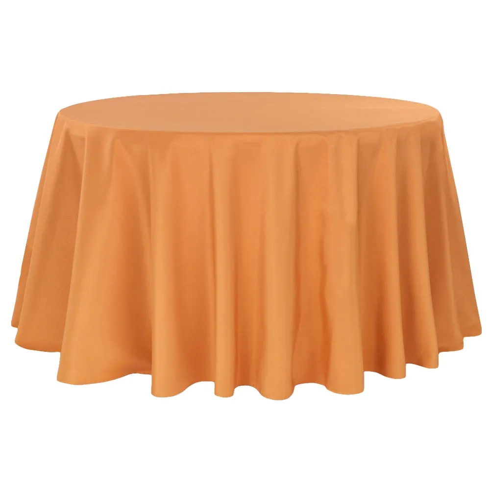 Polyester 120" Round Tablecloth - Burnt Orange