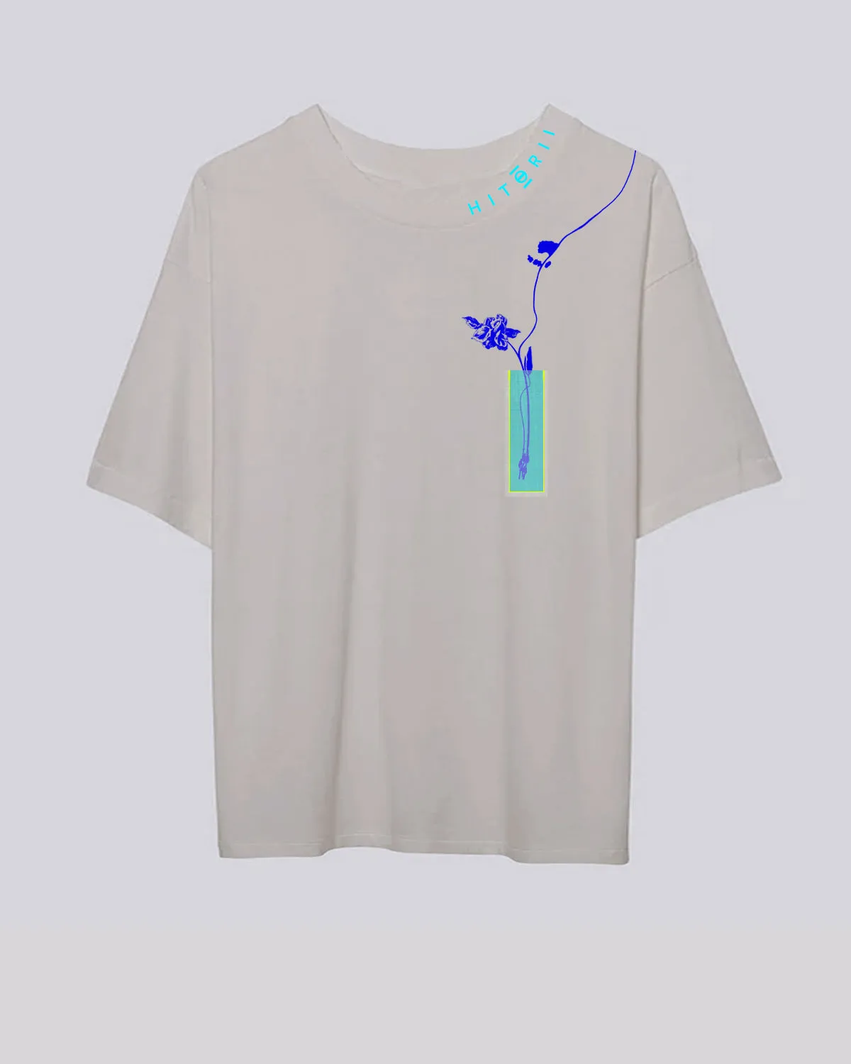 PRE-ORDER | Wilting Lily | Boxy Tee | Gray   Blue