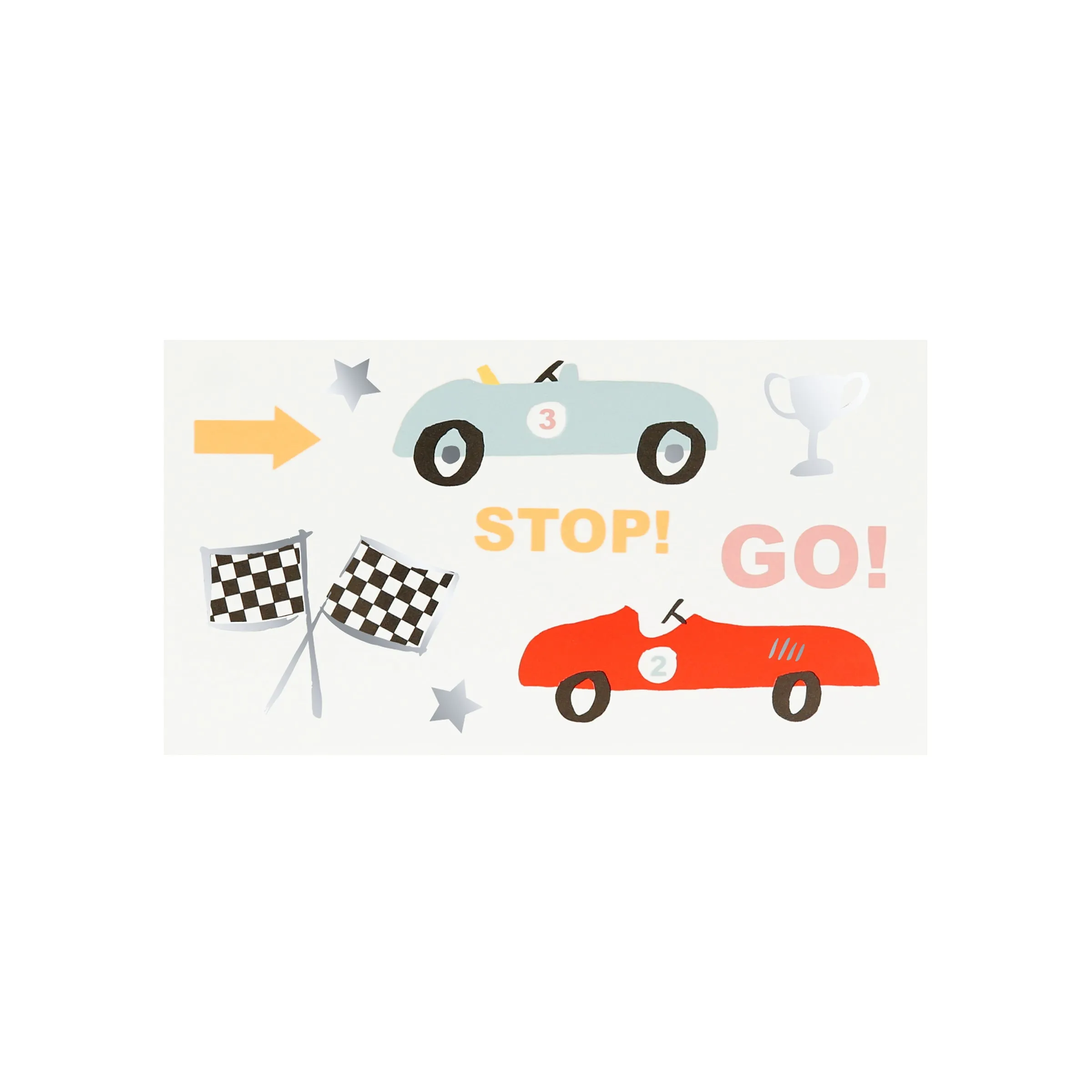 Race Cars Temporary Tattoos (x 2 sheets)