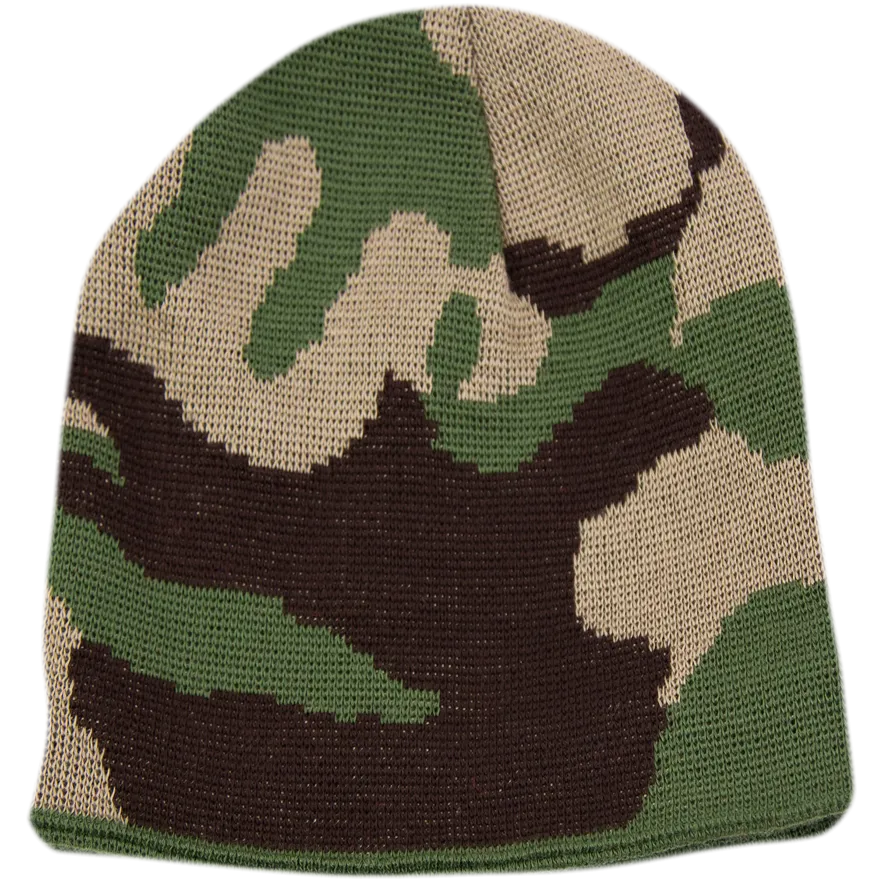 Reversible Knit Camo Beanie