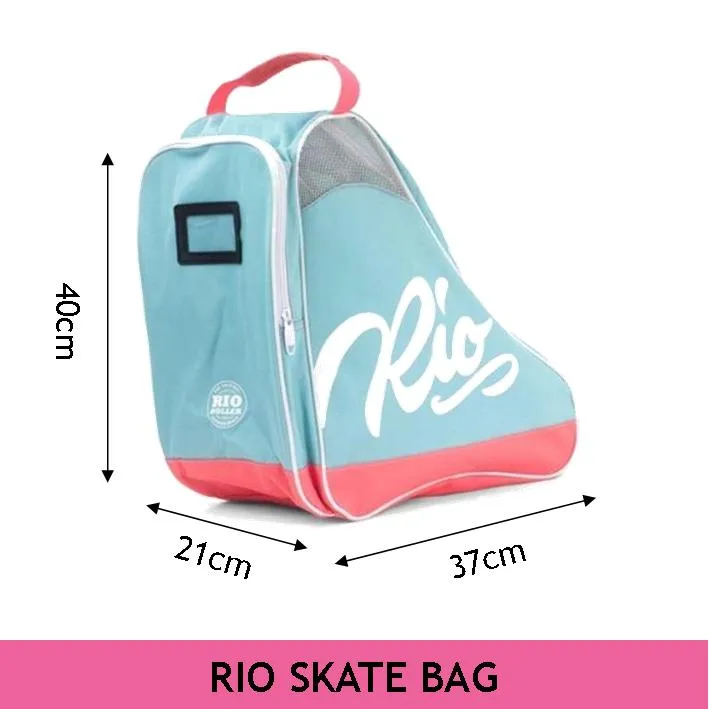 Rio Roller Script Teal and Coral Skate Bag