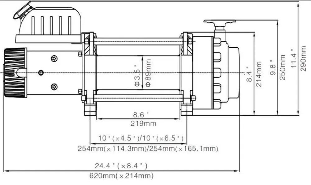 Runva EWN17500 12V or 24V 17500lb Winch with Synthetic Rope