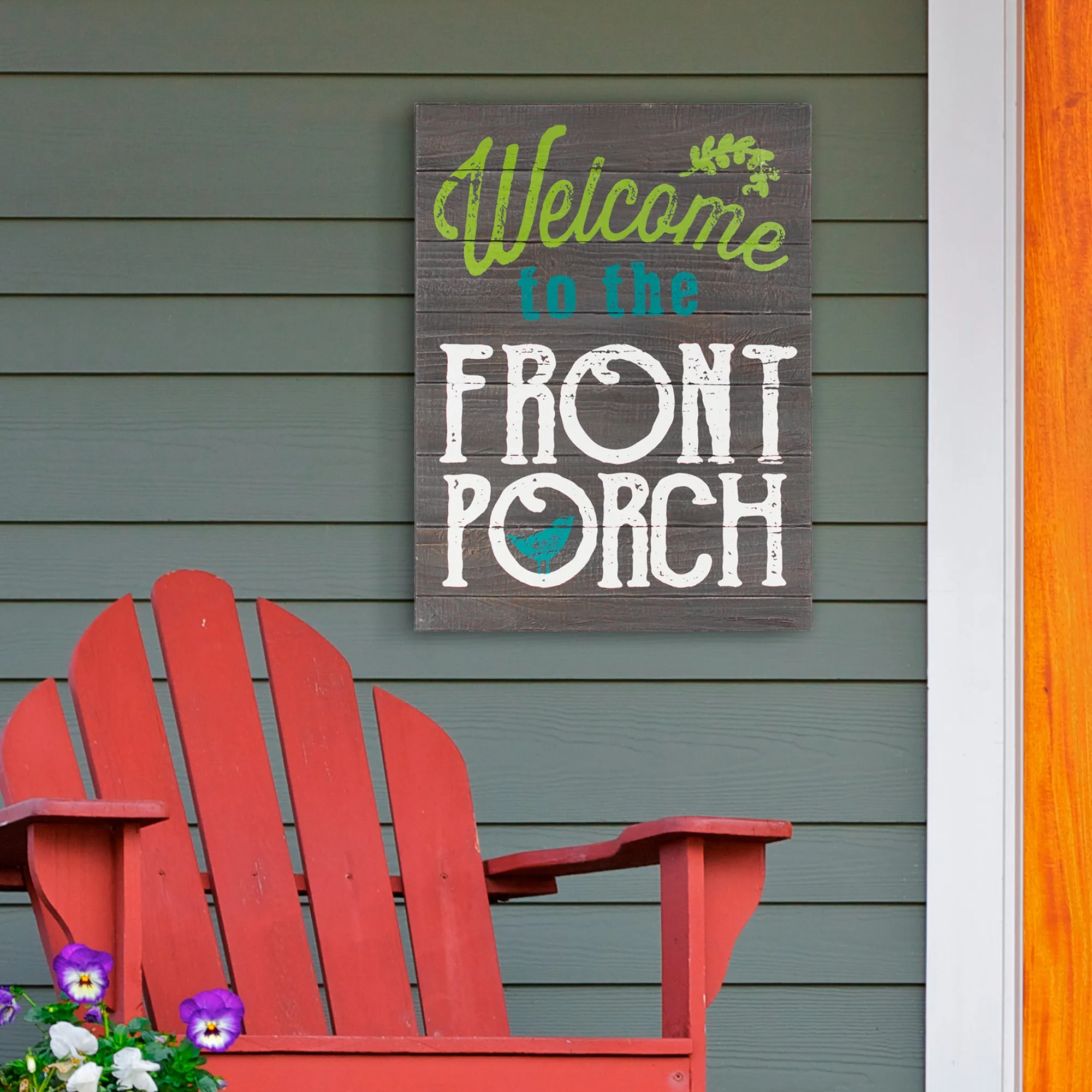 Rustic Welcome to the Front Porch Wooden Wall Art