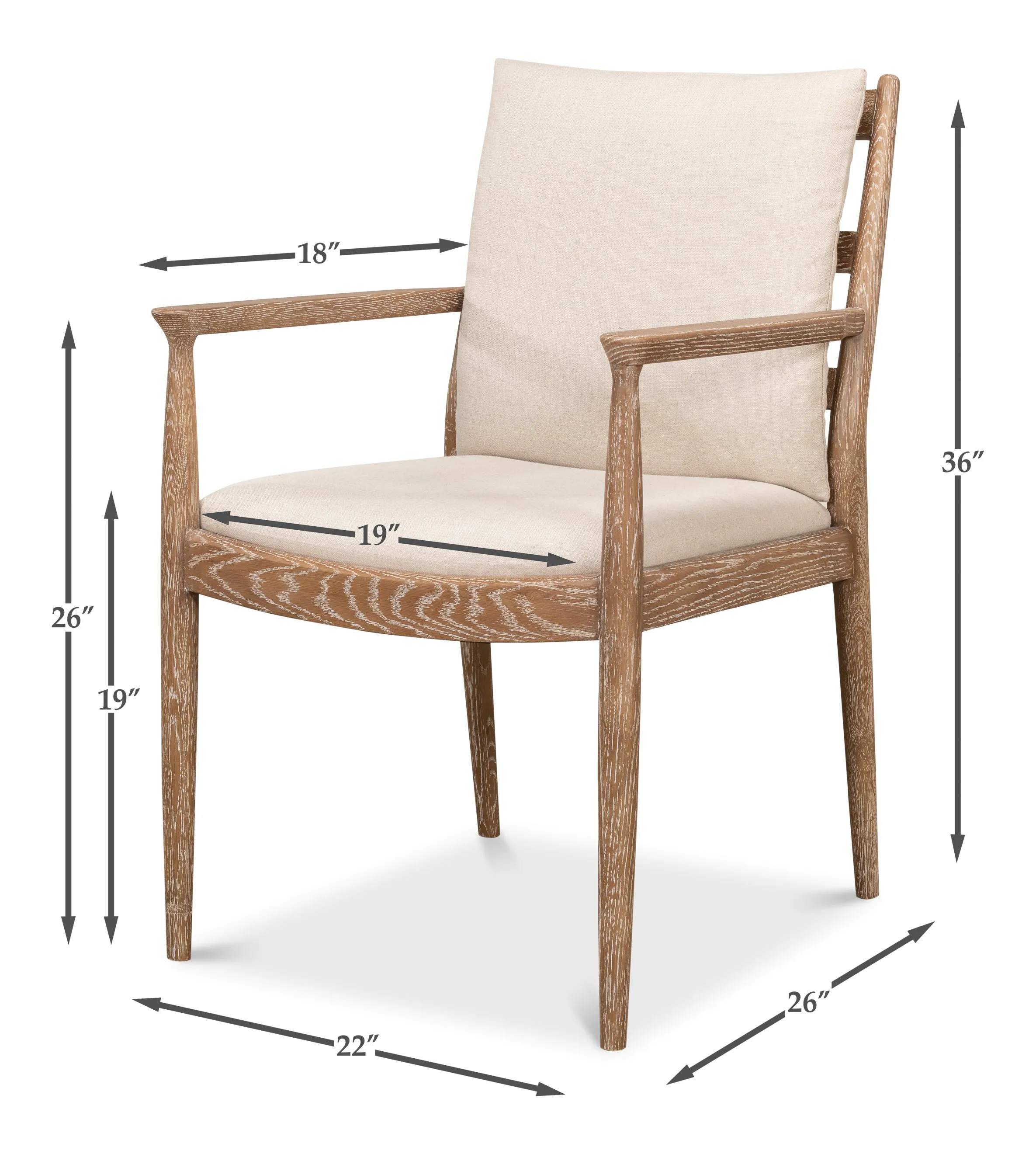 Sarreid - Tugen Armchair - Beige - Traditional