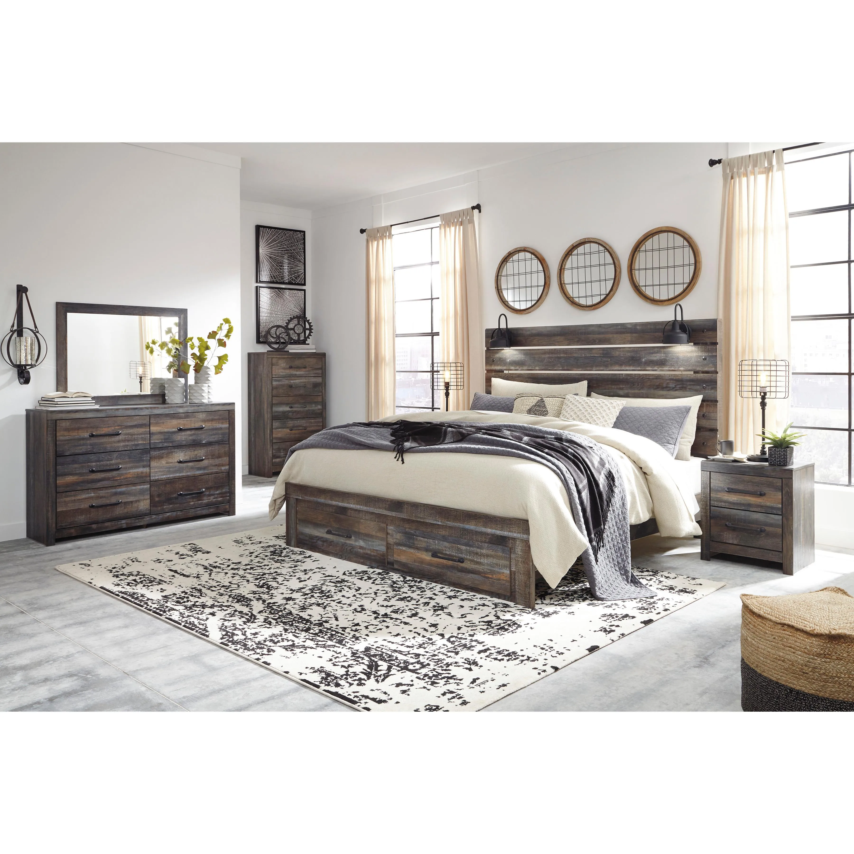 Signature Design by Ashley Drystan King Panel Bed with Storage B211-58/B211-56S/B211-97