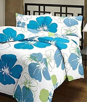 SINWAR HOME DECOR Beautifully Soft and Skin Friendly Microfiber Floral Design Printed Single & Double Bed AC Blanket/Dohar/Quilt (Big Blue, Single)