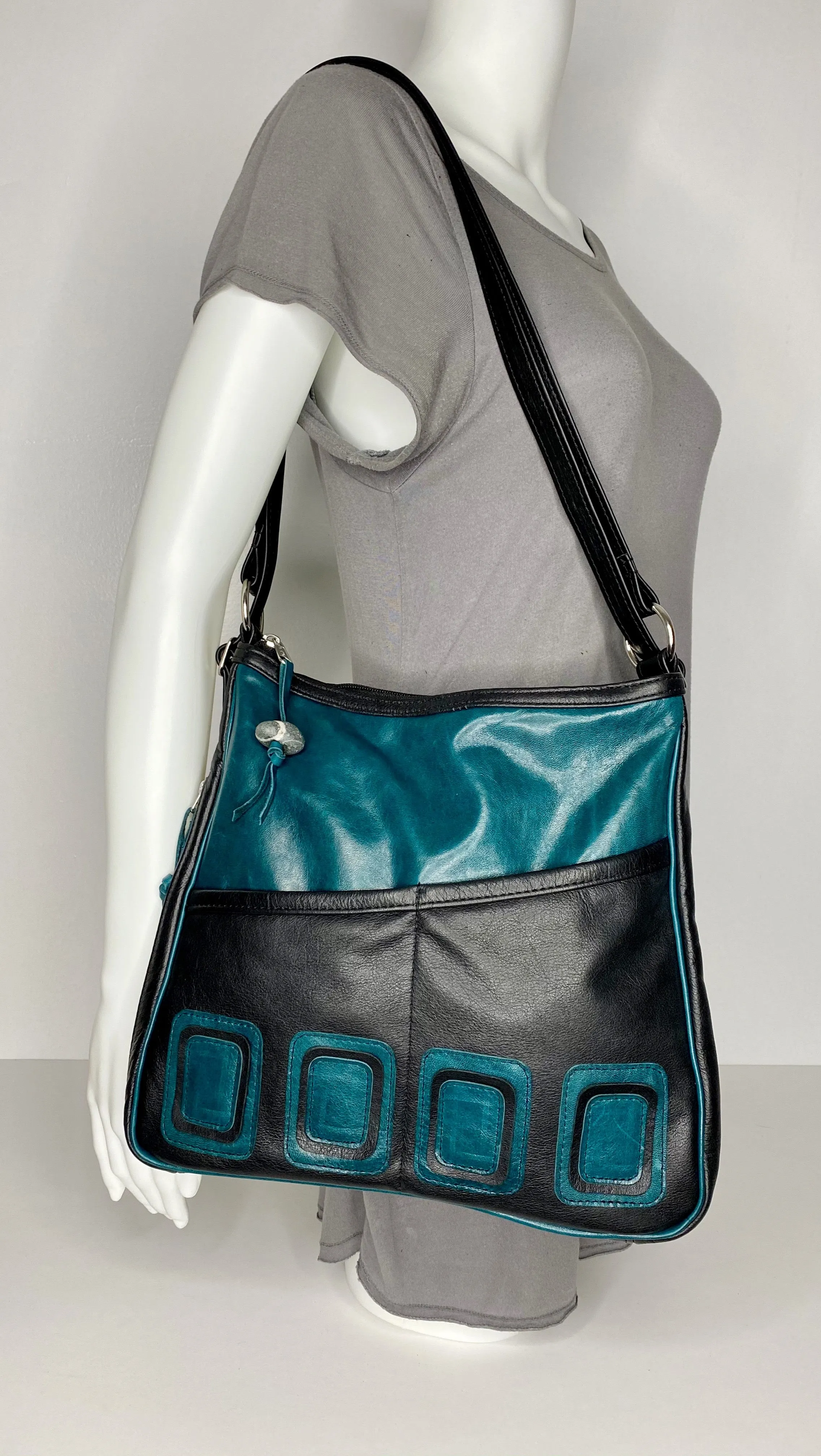 Small Op Art Purse Pack - Functional Convertible Leather Backpack