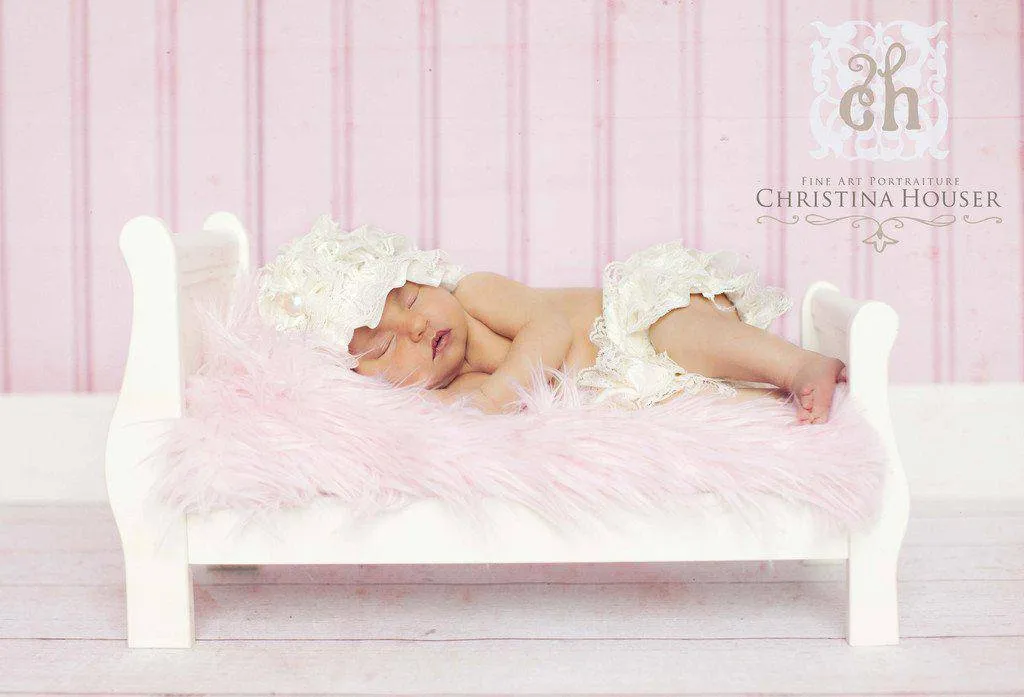 Soft Pink Mongolian Fur Photography Prop Rug Newborn Baby Toddler