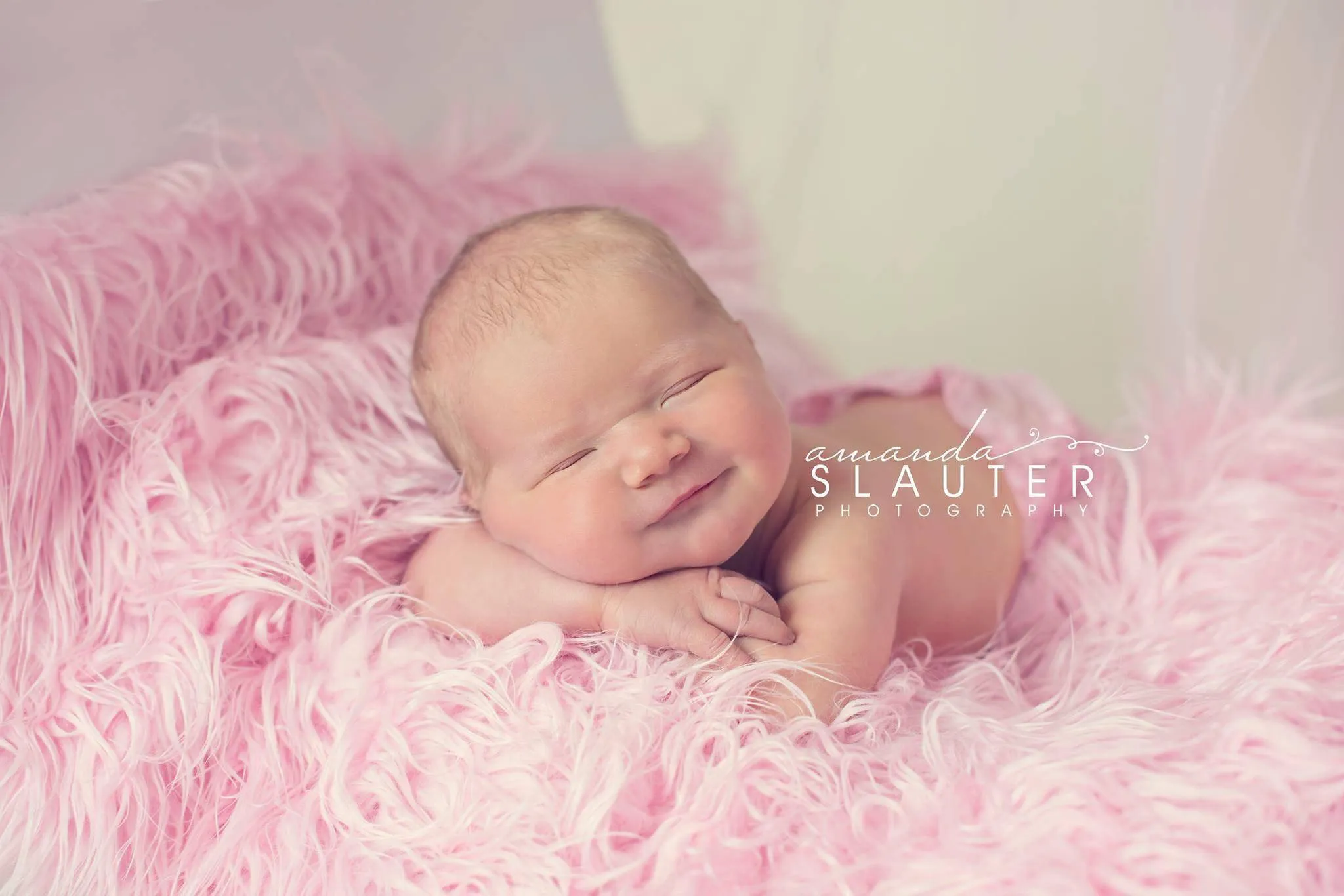 Soft Pink Mongolian Fur Photography Prop Rug Newborn Baby Toddler