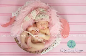 Soft Pink Mongolian Fur Photography Prop Rug Newborn Baby Toddler