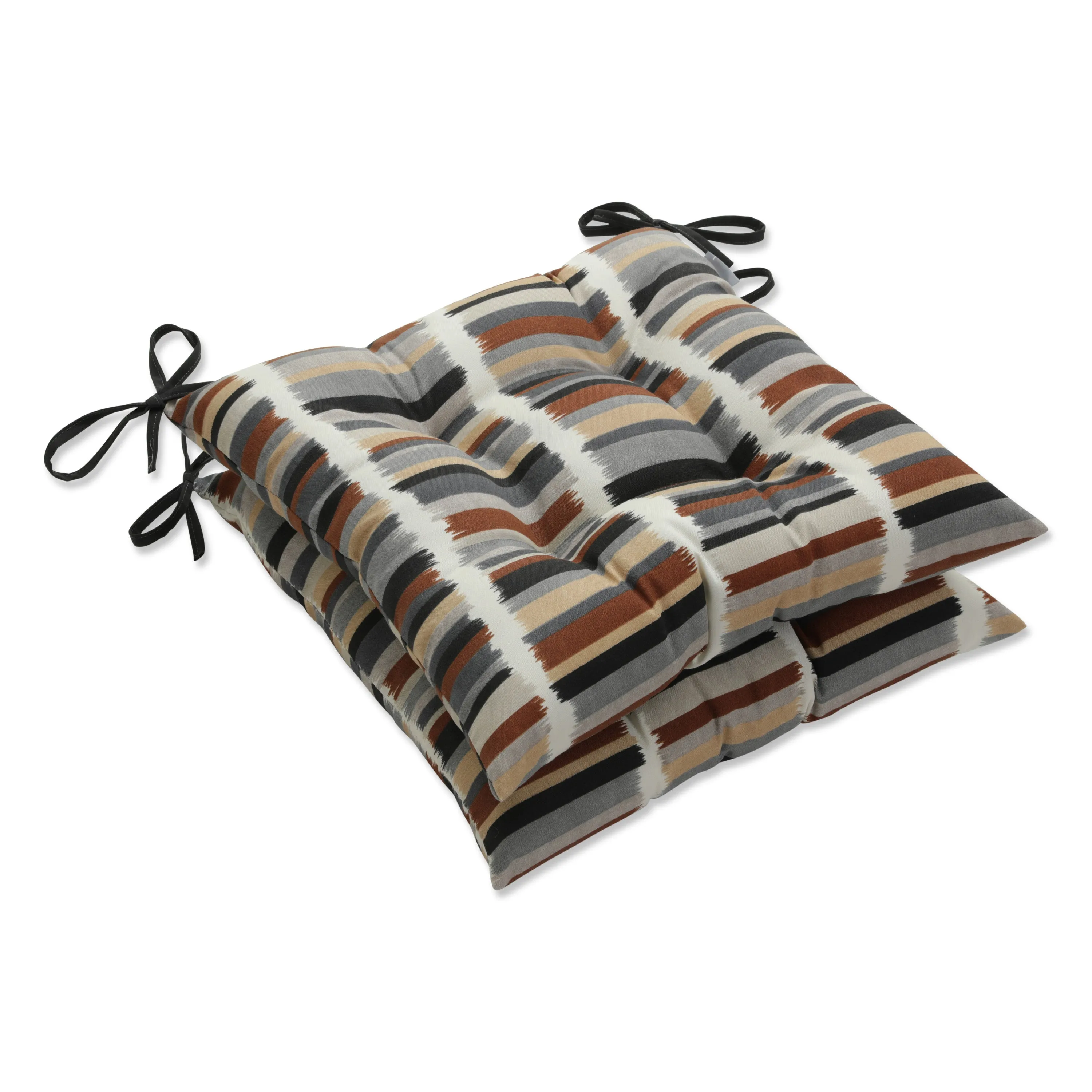 Solar Stripe Ebony Tufted Seat Cushions