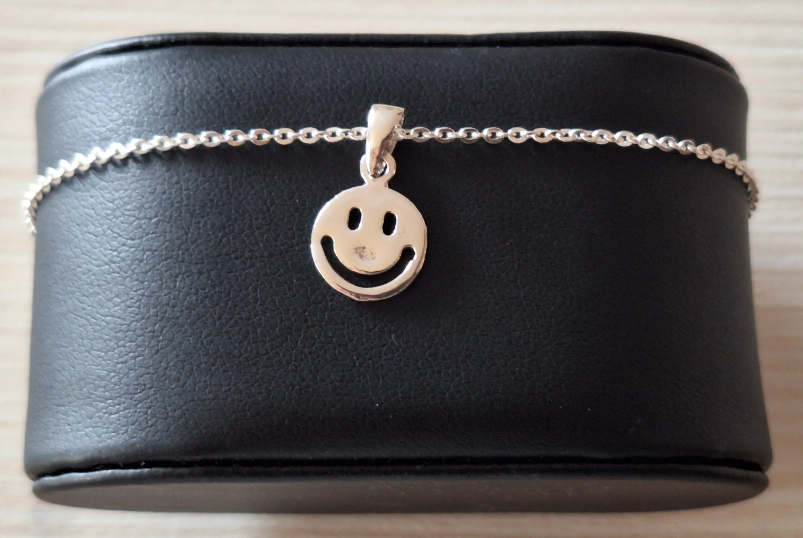 Sterling Silver Smiling Emoji Fine Bracelet