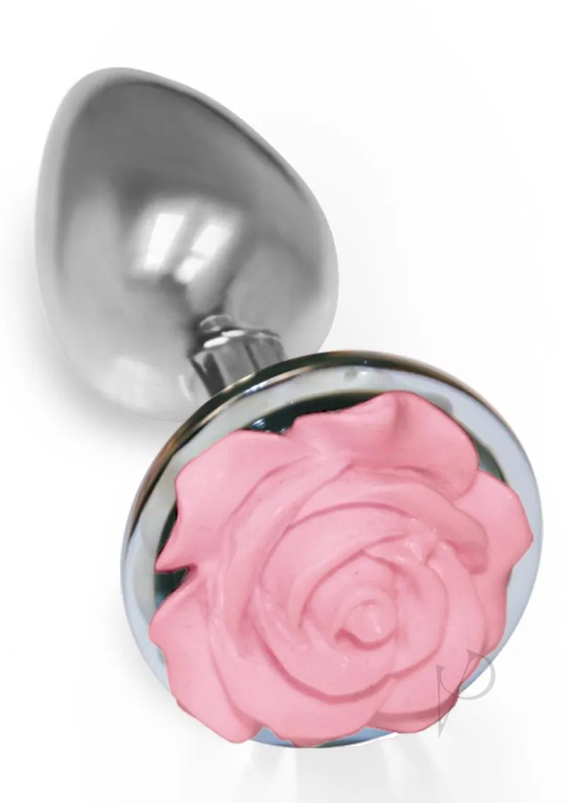 The 9 Silver Starter Rose Steel Plug Pnk