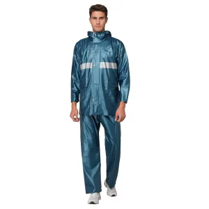 THE CLOWNFISH Rain Coat for Men Waterproof for Bike Raincoat for Men with Hood PVC Material. Set of Top and Bottom. Azure Pro Series (Bright Turquoise, XX-Large)