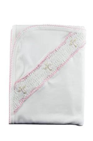 White Pink Cross Blanket