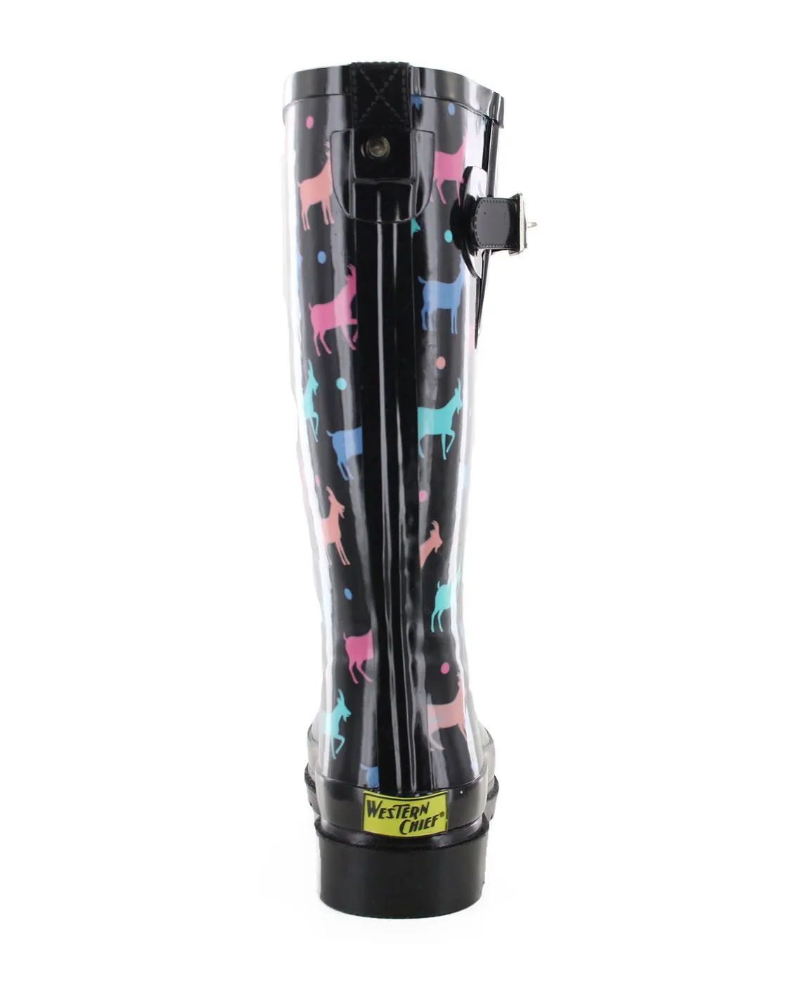 Women's Dotty Goats Tall Rain Boot - Black