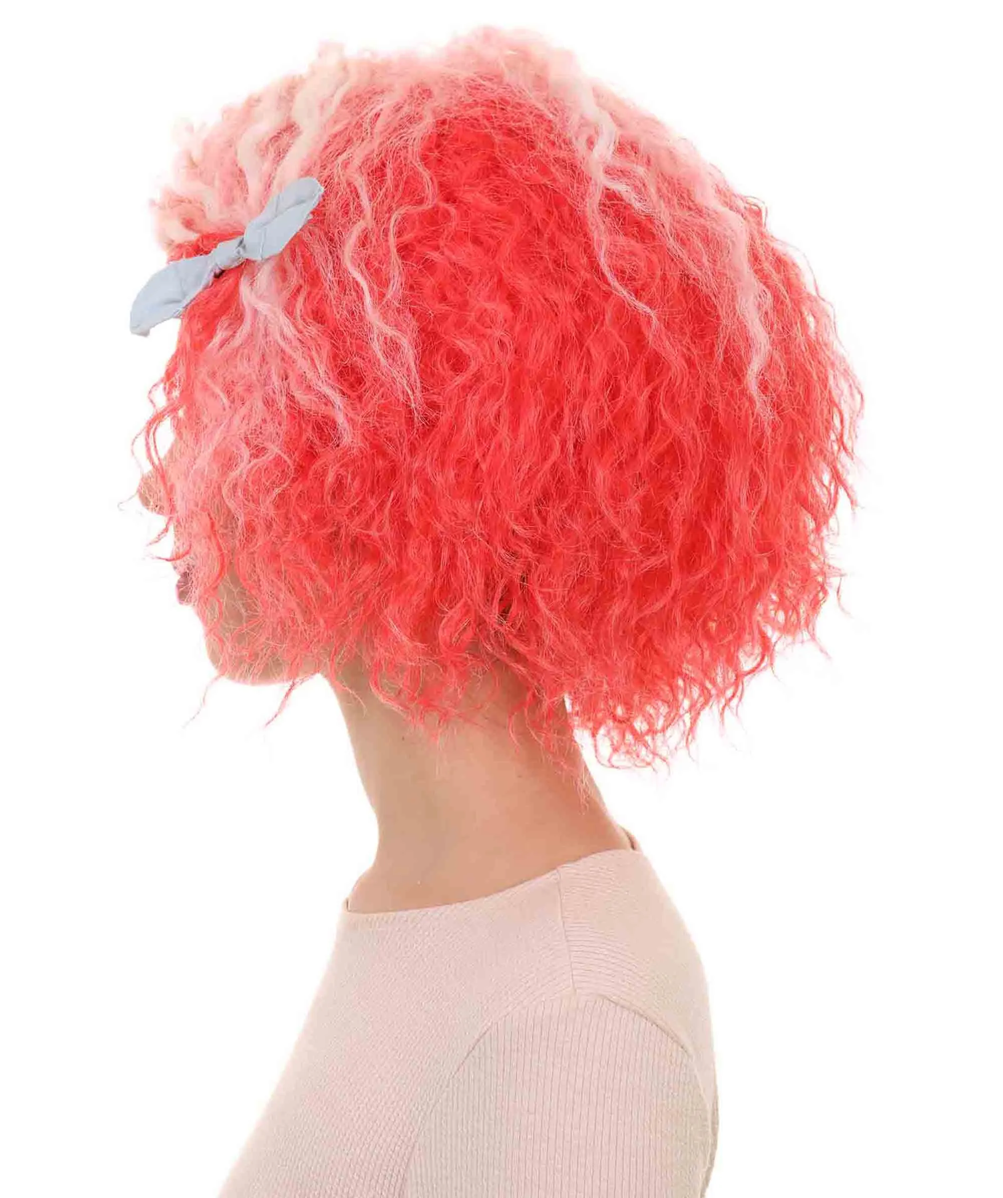 Womens Pink White Ombre Doll Curly Wig | Ombre Fashion Wigs | Premium Breathable Capless Cap