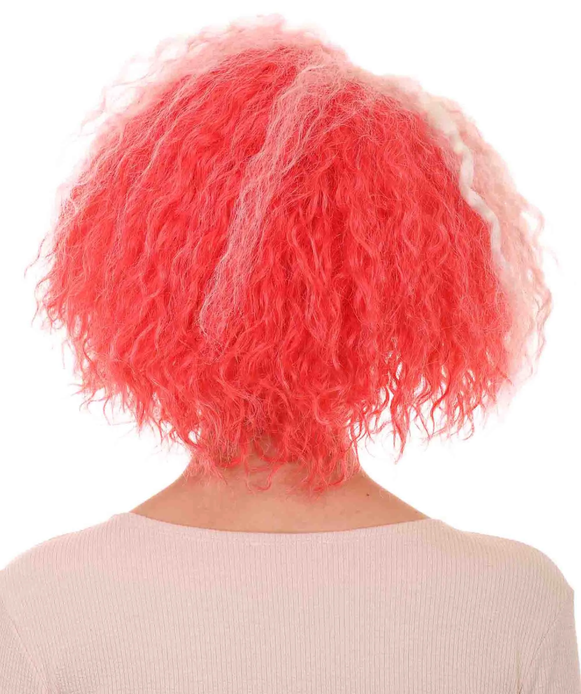 Womens Pink White Ombre Doll Curly Wig | Ombre Fashion Wigs | Premium Breathable Capless Cap