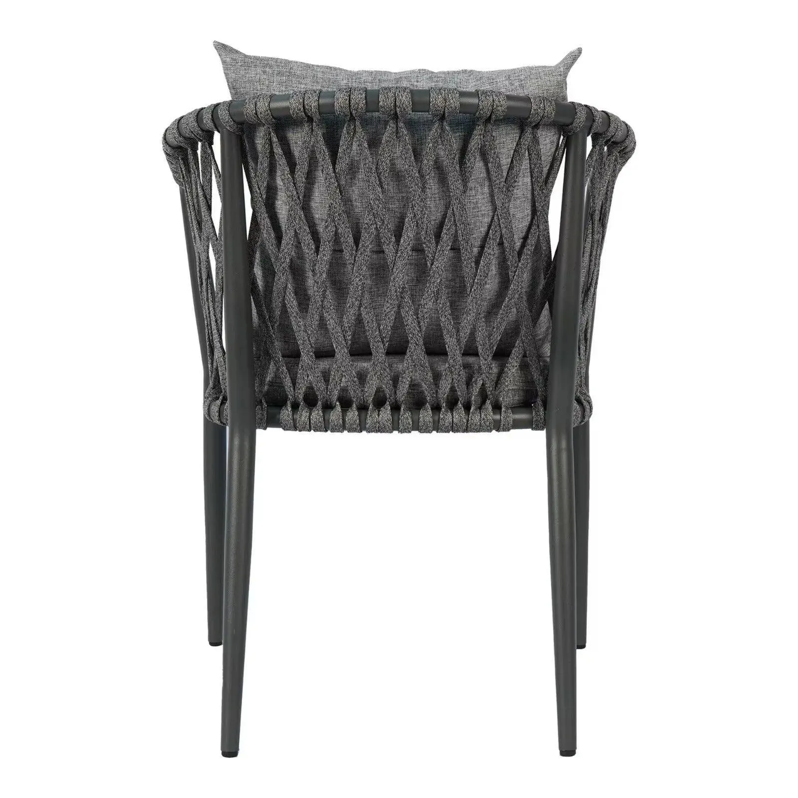 Wooden Twist Creance Rope Design Aluminum Chair For Living Room With Comfortable Cushion