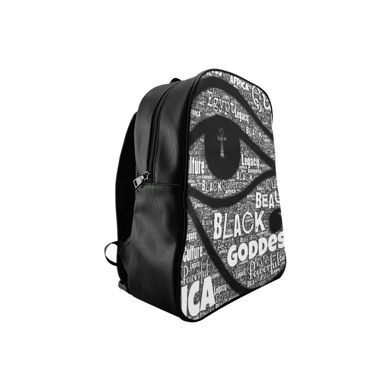 Worded Eye of Horus Leather Bookbag